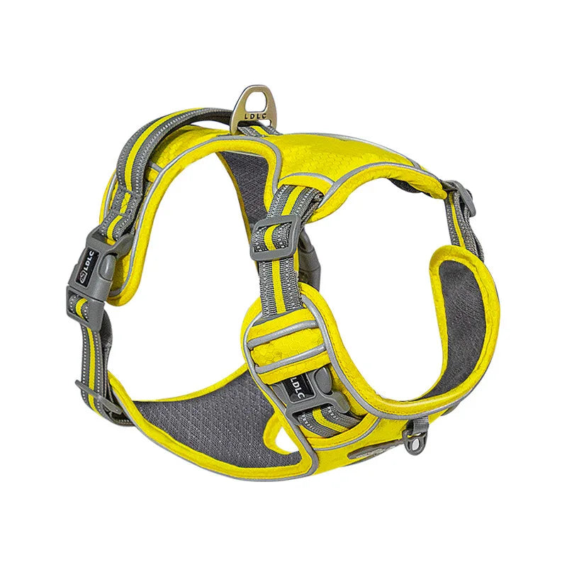 harnais jaune pour chien qui tire