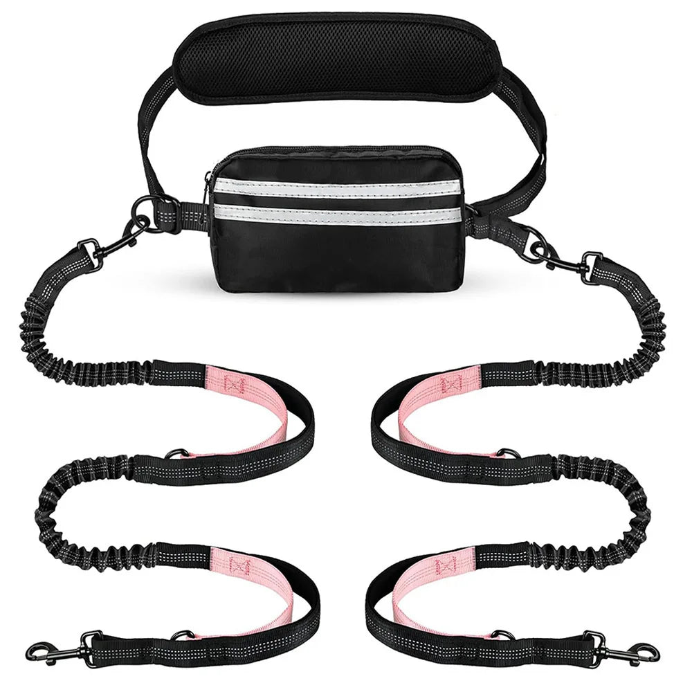 double laisse pour chien ventrale avec rangement