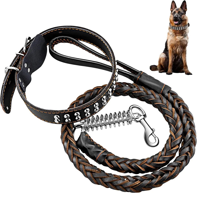 laisse pour chien en cuir tresser