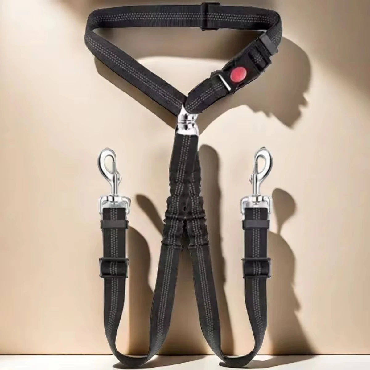 laisse ceinture pour 2 chien