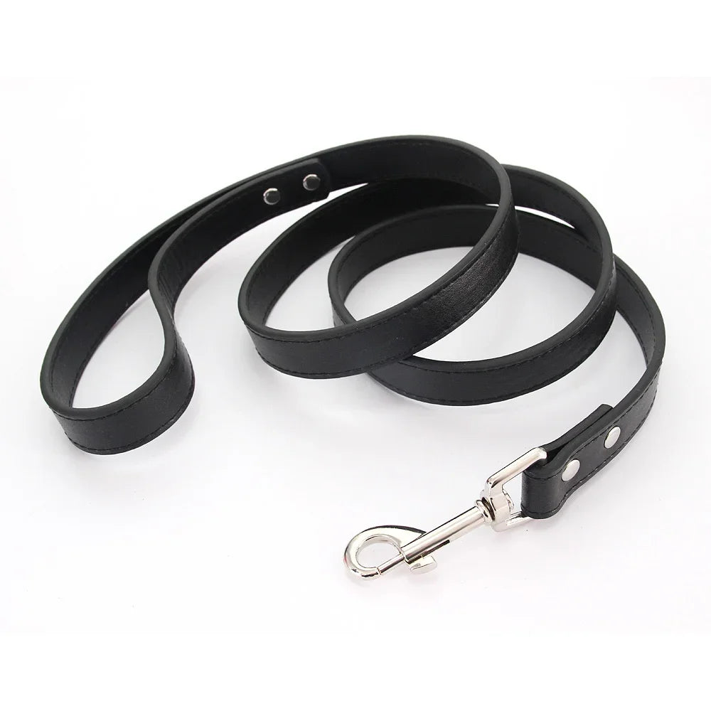 laisse courte en cuir chien
