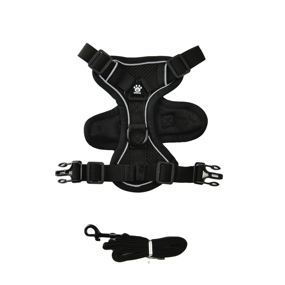 harnais pour chien noir et rose