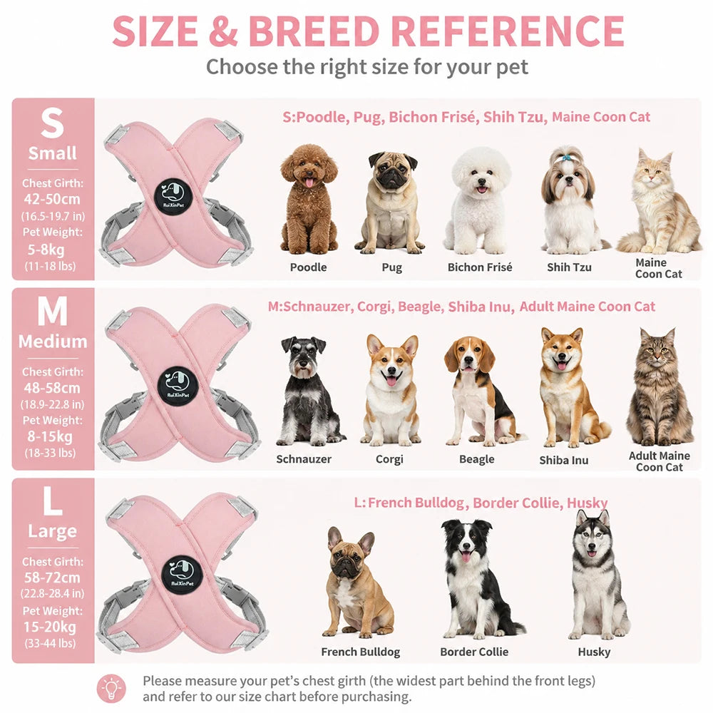harnais pour chien rose