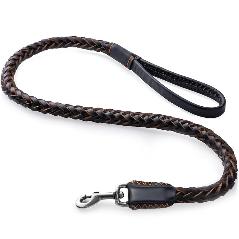 laisse pour chien en cuir tresser