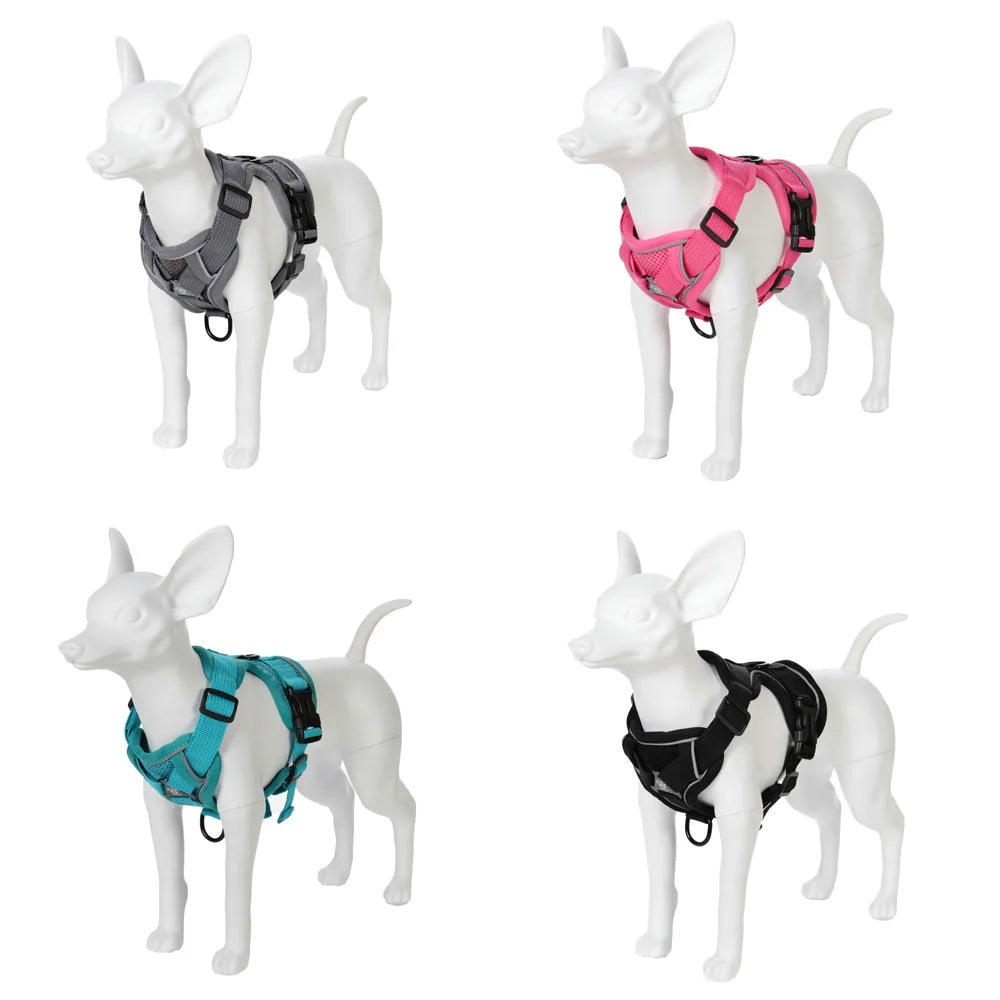 harnais pour chien noir et rose