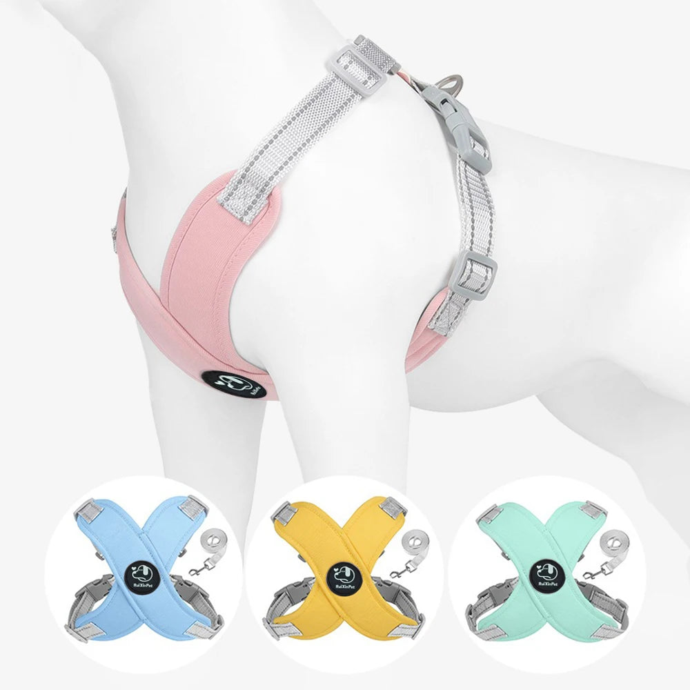 harnais pour chien rose