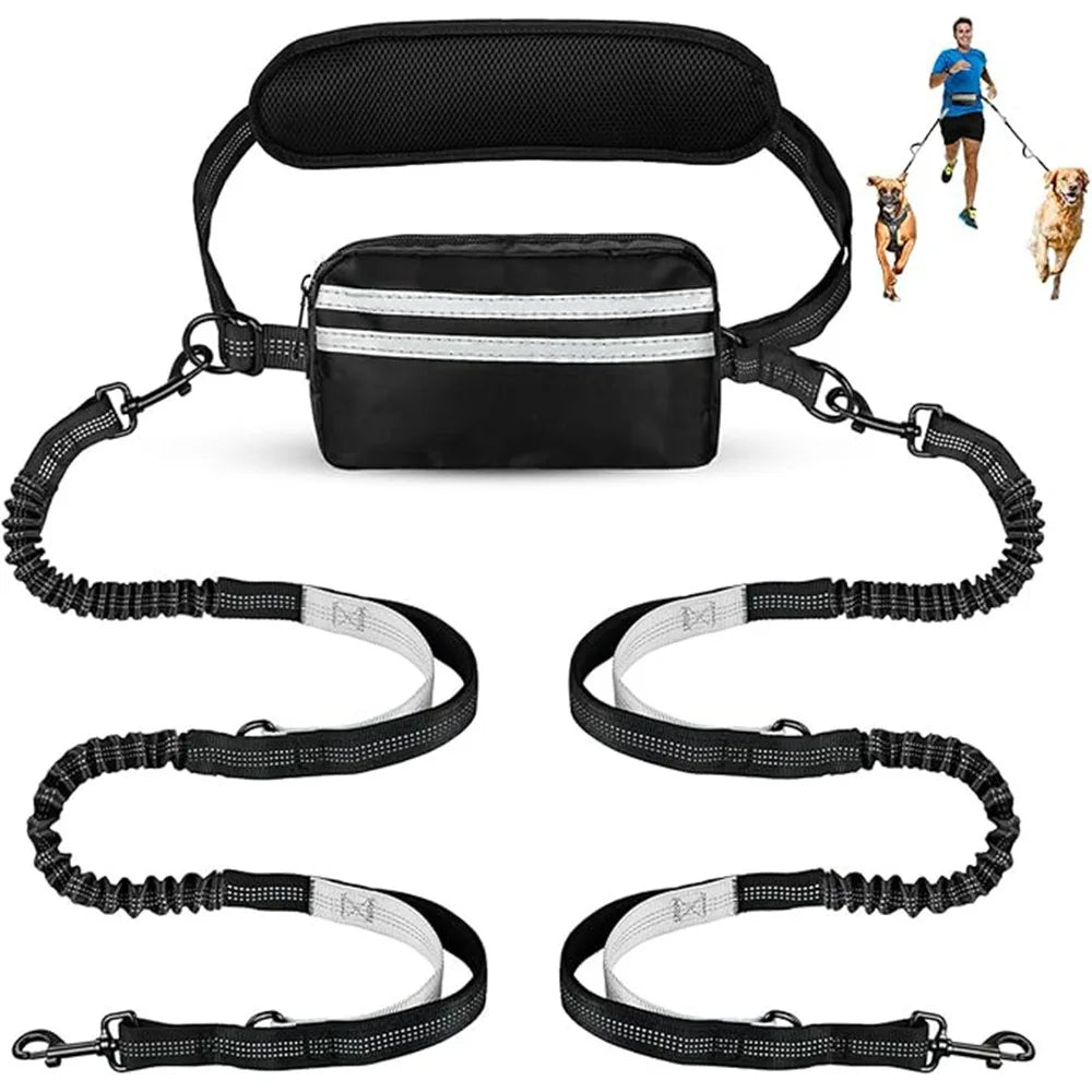 double laisse pour chien ventrale avec rangement