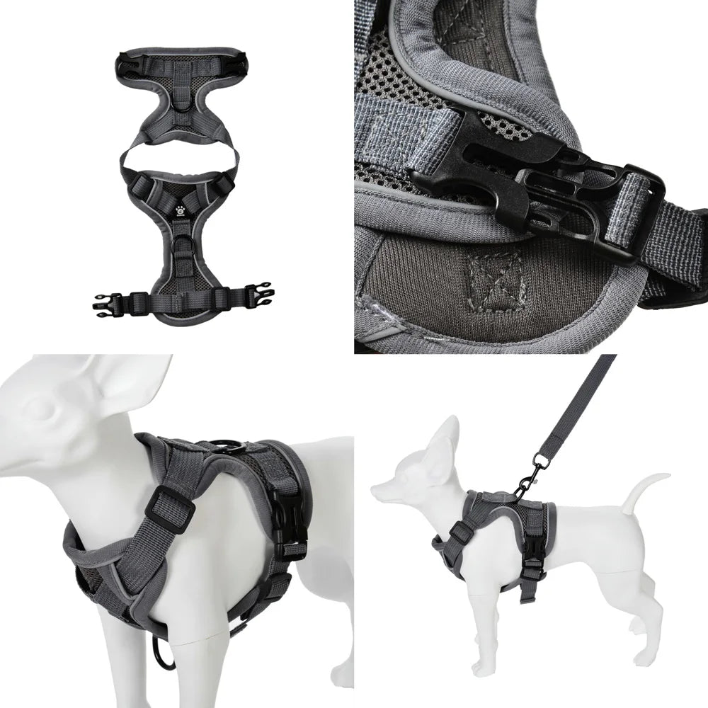 harnais pour chien noir et rose
