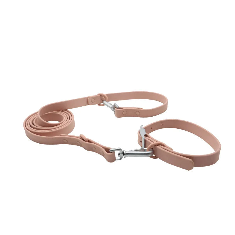 collier et laisse bleu brillante pour chien