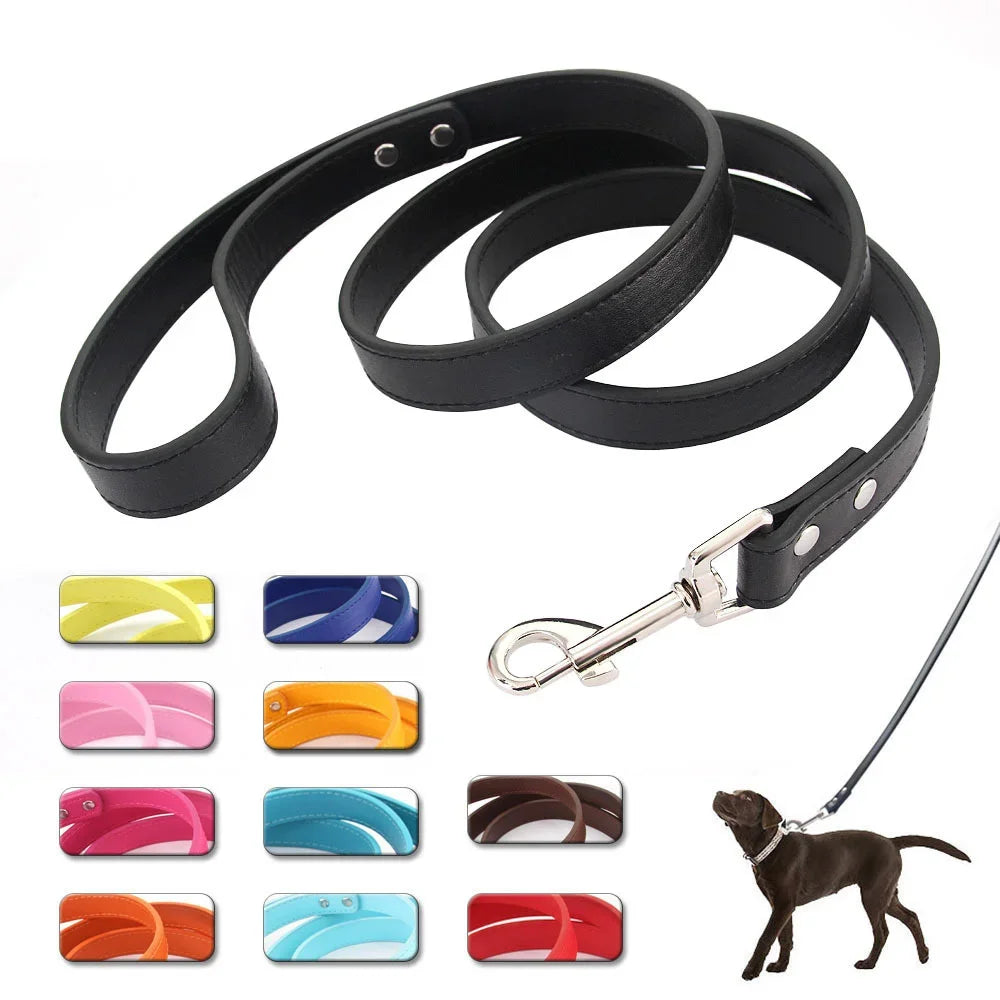 laisse courte en cuir chien