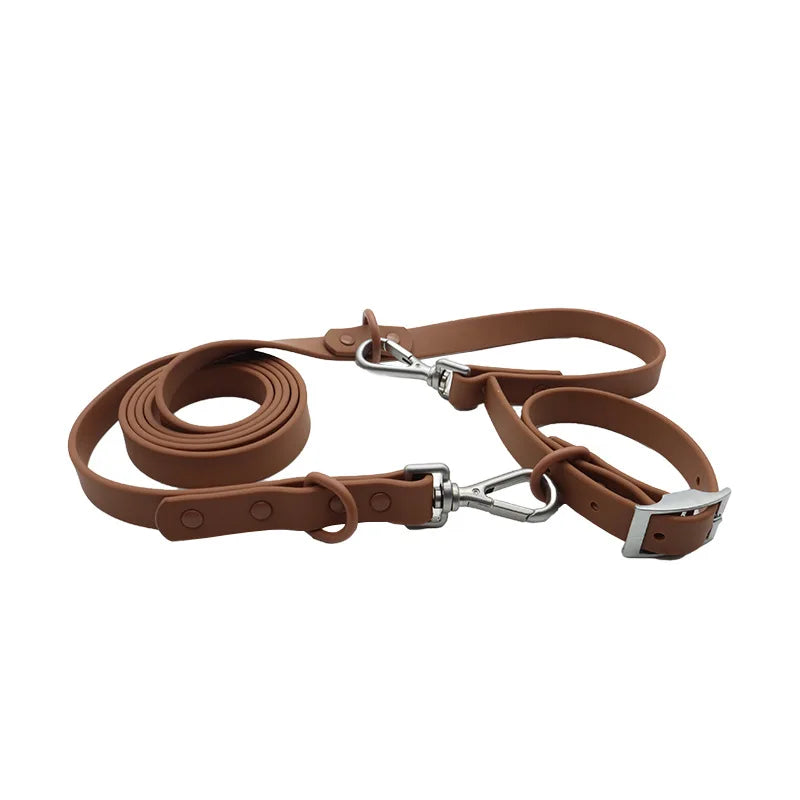 collier et laisse bleu brillante pour chien