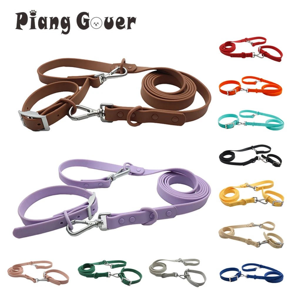 collier et laisse bleu brillante pour chien