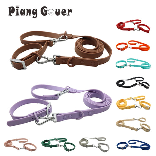 collier et laisse bleu brillante pour chien