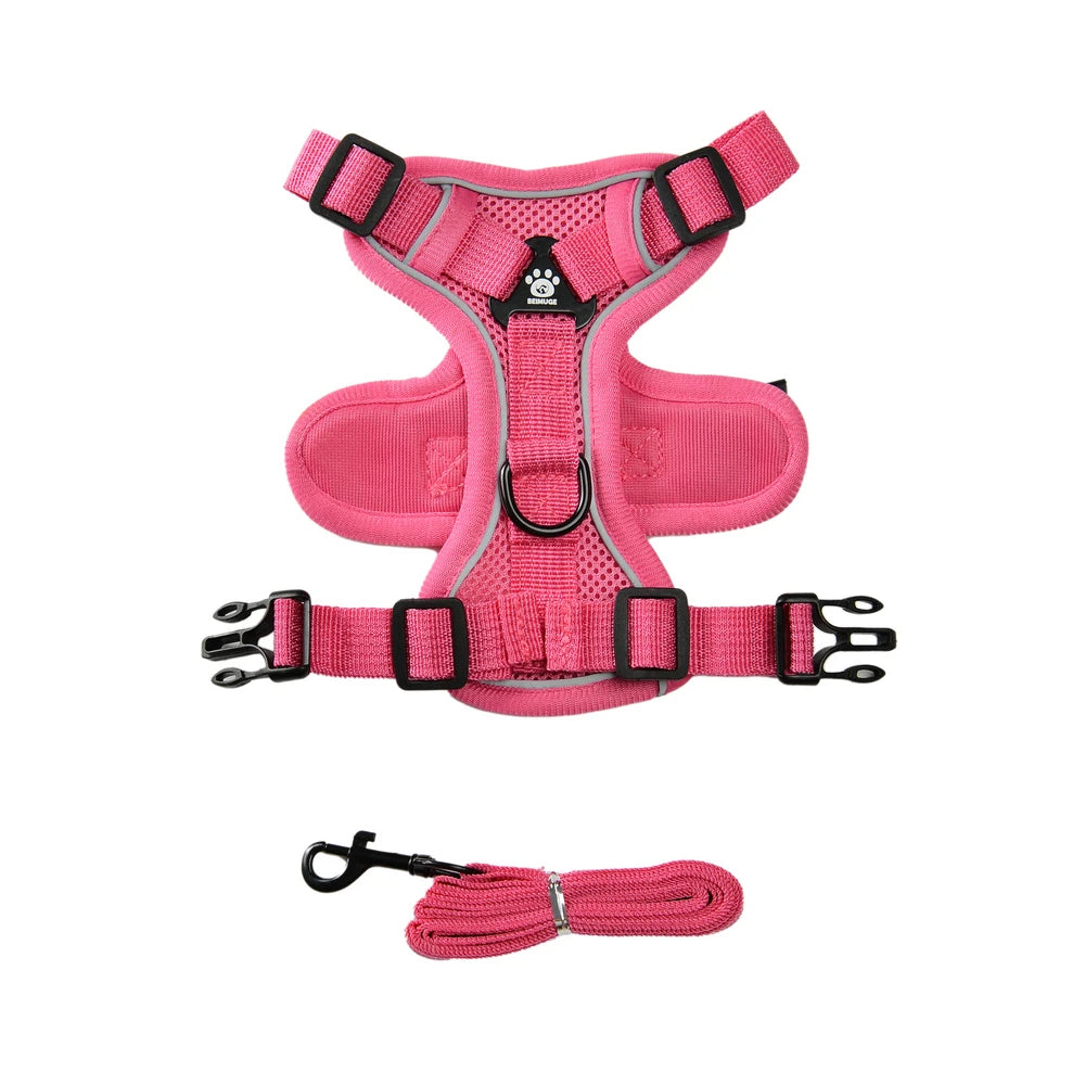 harnais pour chien noir et rose