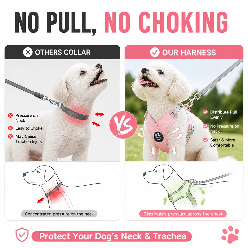 harnais pour chien rose
