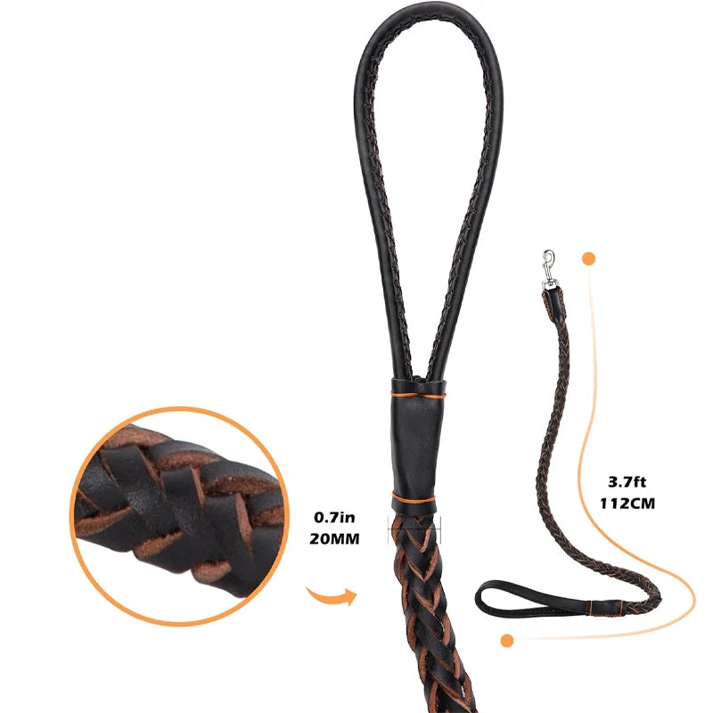 laisse pour chien en cuir tresser