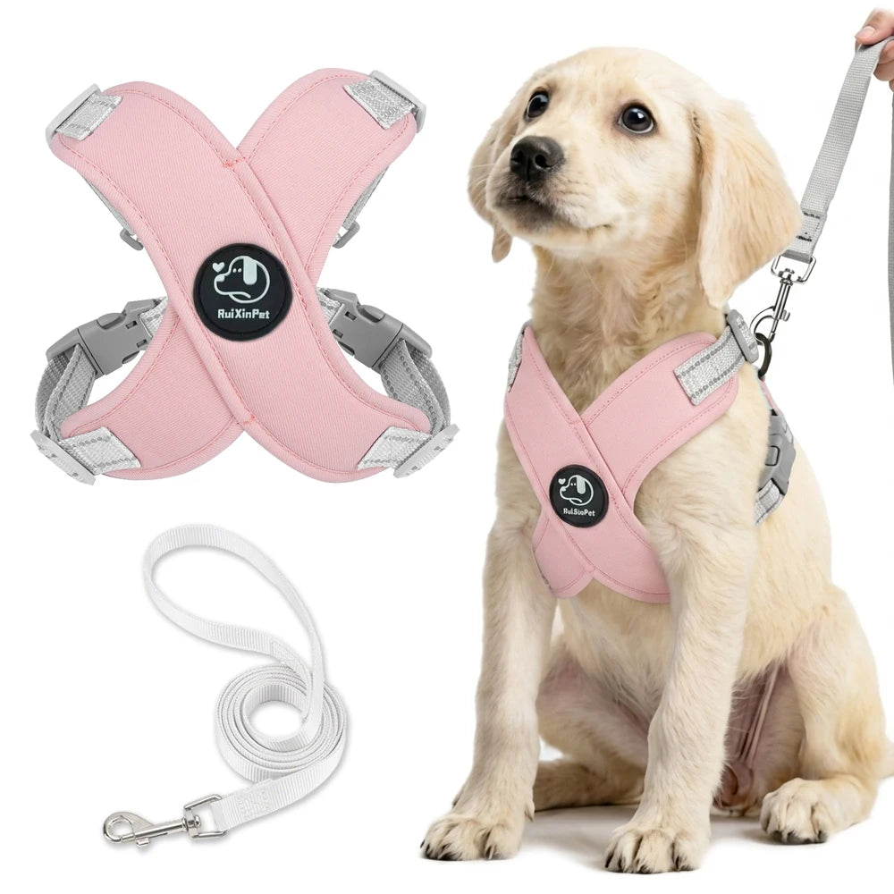 harnais pour chien rose