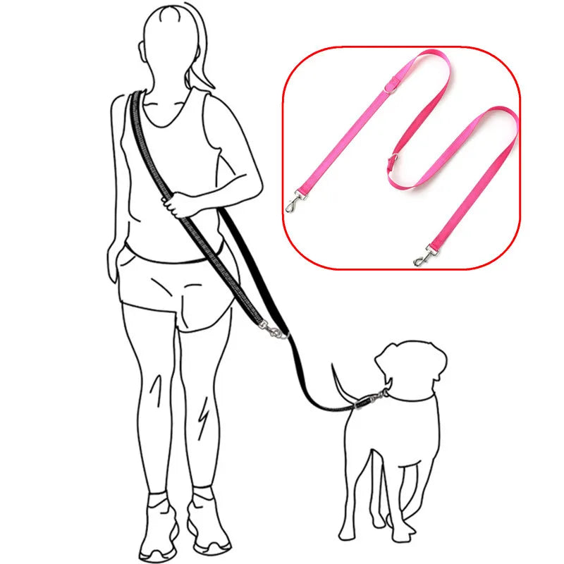 laisse 3 point rose pour chien
