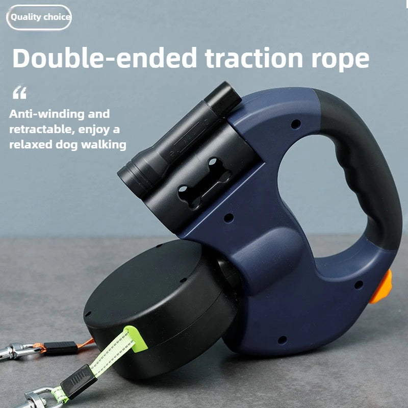 laisse enrouleur double pour chien