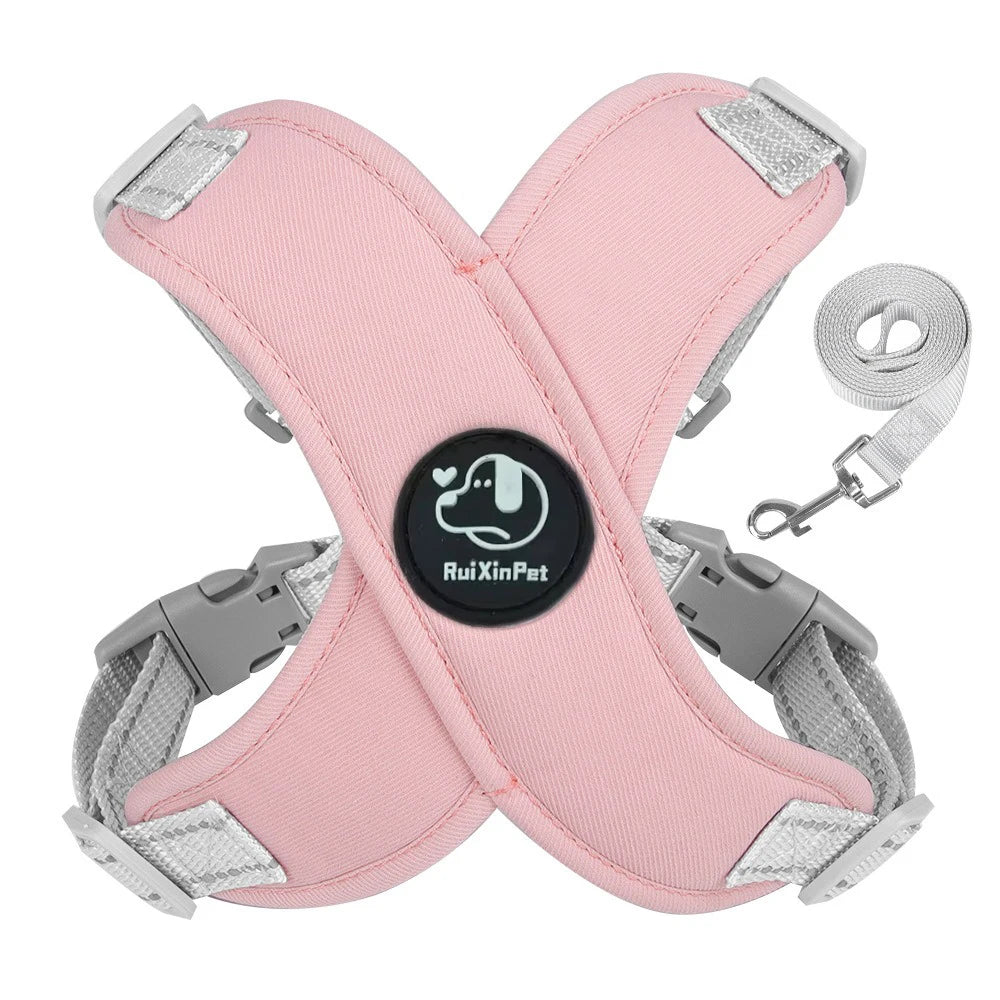harnais pour chien rose