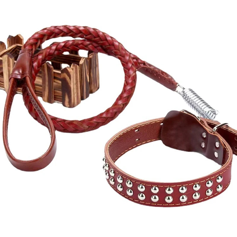 laisse pour chien en cuir tresser